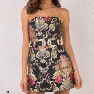PRINCESS POLLY STRAPLESS FLORAL DRESS